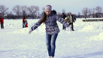 Teenage Girl Skating