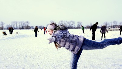 Teenage Girl Skating In Spiral Position