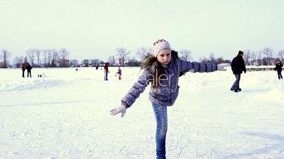 Teenage Girl Skating In Spiral Position