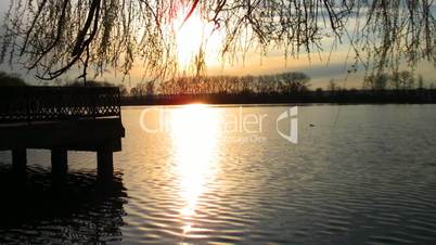 Timelapse Sunset At City Lake