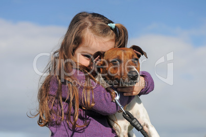 jack russel terrier and child