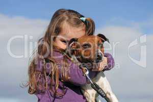 jack russel terrier and child