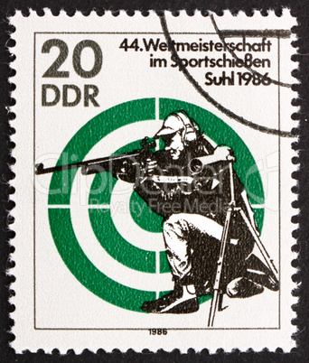 Postage stamp GDR 1986 Rifle Shooting