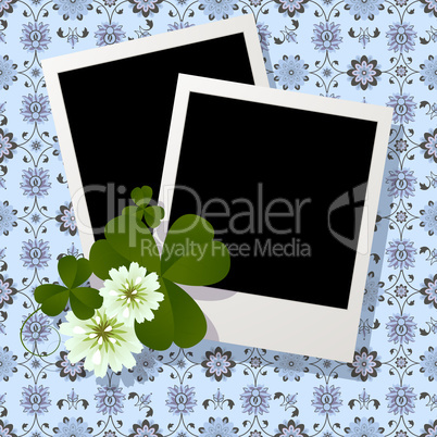 Clover leaf and flowers design