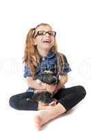 child and Guinea pig