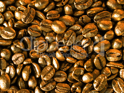 Coffee gold closeup background.