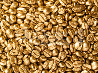 Coffee gold closeup background.