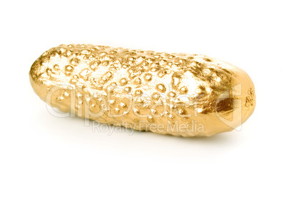 Golden cucumber isolated on white background.
