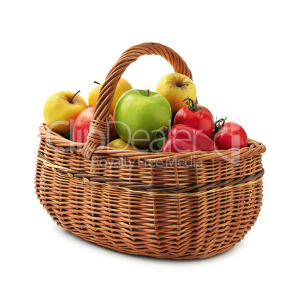 fruits and vegetables in basket