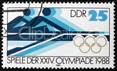 Postage stamp GDR 1988 Rowing