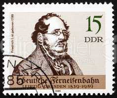 Postage stamp GDR 1989 Friedrich List