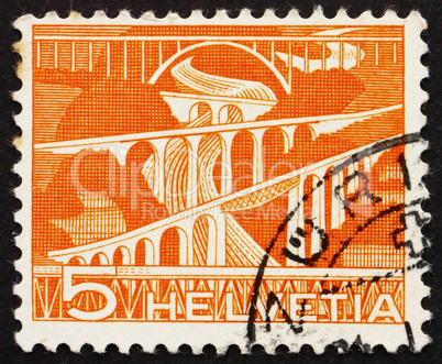 Postage stamp Switzerland 1949 Viaducts