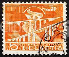Postage stamp Switzerland 1949 Viaducts