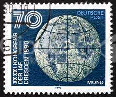 Postage stamp GDR 1990 Moon