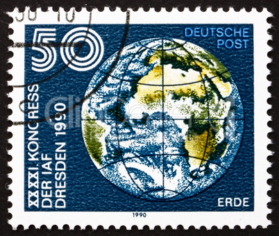 Postage stamp GDR 1990 Earth Globe