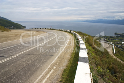 Empty mountain road.