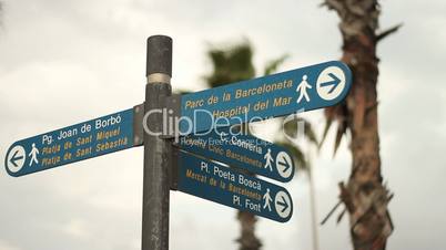 Road sign in Barcelona