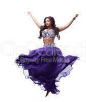 Oriental dancer in purple costume