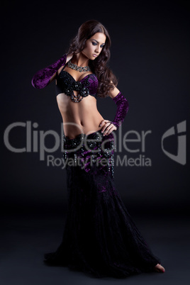 Beautiful oriental dancer with long hair