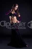 Beautiful oriental dancer with long hair