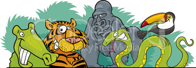 Cartoon Jungle wild animals design