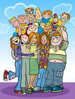 cartoon teenagers group