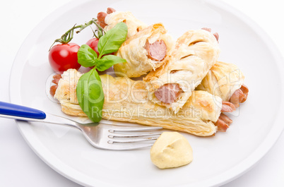 frankfurter and puff pastry