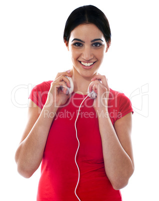 Fashionable girl with headphones