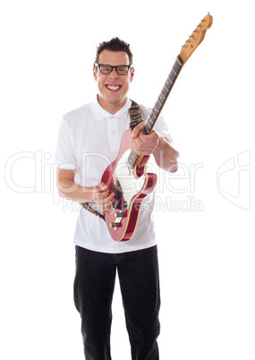 Young guitarist playing guitar