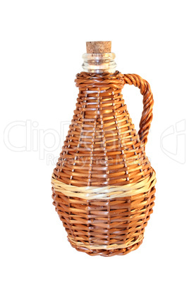 Wattled wicker bottle