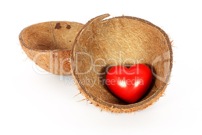 Heart in coconut shell