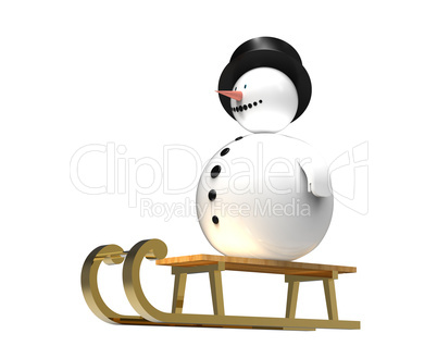 Snowman on sledge
