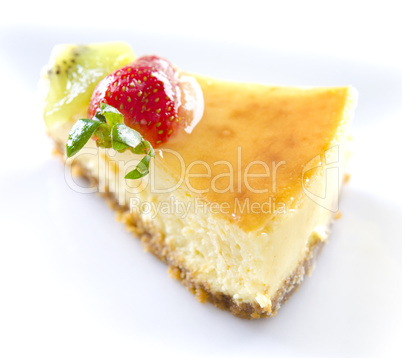 Passion fruit cheese cake slice