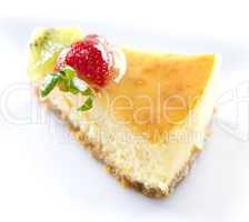 Passion fruit cheese cake slice