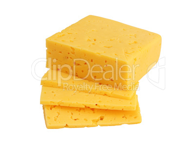 piece of cheese isolated on a white background