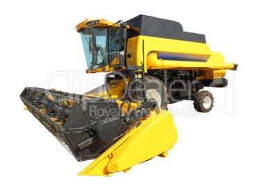 combine harvester on a white background