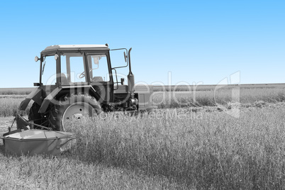 Tractor in a field.