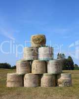 pyramid of  a large bail of hay