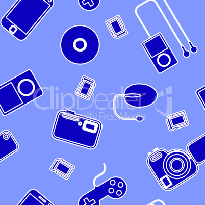 Seamless background Icon  with  electronic gadgets.