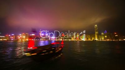 Skyscrapers in Hong Kong. Timelapse