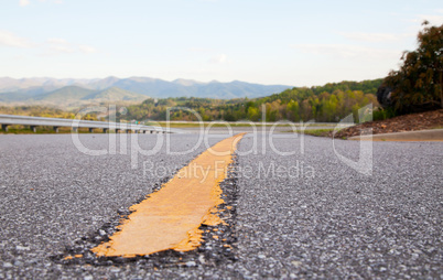 Dividing line of the freeway