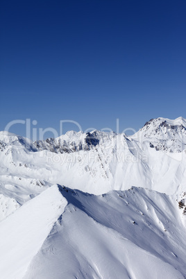 Winter mountains. Caucasus Mountains, Georgia, Gudauri.