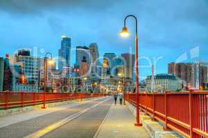 Downtown Minneapolis, Minnesota at night time