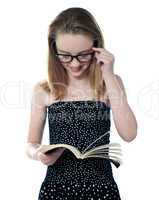 Beautiful girl reading book