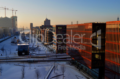 Winter in Hafencity Hamburg