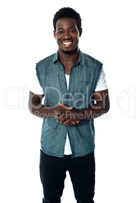 Smiling african teenager in casuals