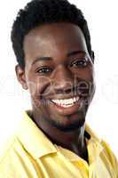 Closeup of smiling handsome african guy