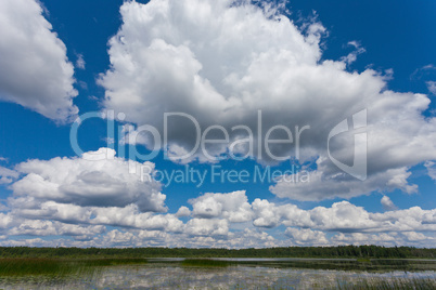 Beautiful landscape with blue sky and clouds.