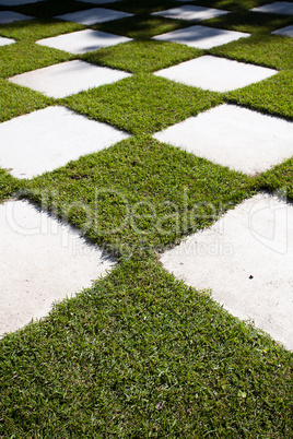 area in the form of chess in the Japanese garden