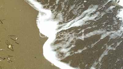 Waves on the sandy beach. HD 1080.